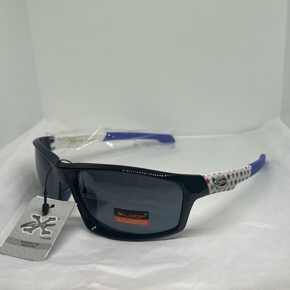 XLoop Patriotic Sunglasses – UV Protection, Red White & Blue Stars - Picture 1 of 3
